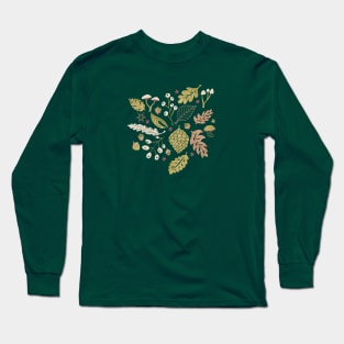 Fall Foliage in Gold and Glitter Long Sleeve T-Shirt